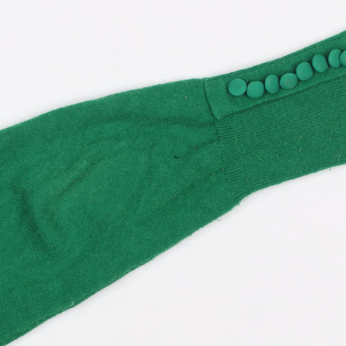 Savida Women’s Green Crew Neck Button Cuff Knit Jumper Size S