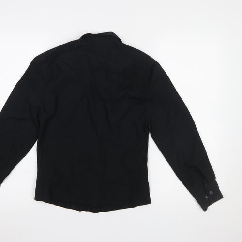 River Island Women's Black Cotton Button-Up Shirt XS