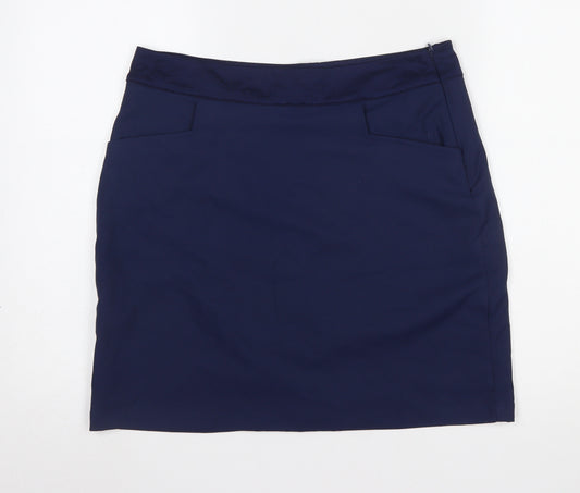 Padraig Harrington Women Navy Size 12 Athletic Skort Polyester Blend