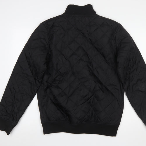 French Connection Men's Black Quilted Regular Fit Zip Jacket L