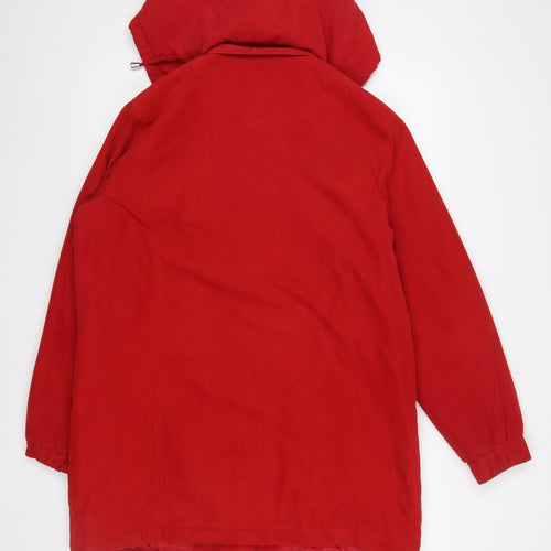 JBC Collection Women’s Red Hooded Parka Jacket Size 12 Long Sleeve