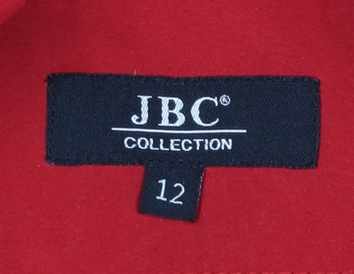 JBC Collection Women’s Red Hooded Parka Jacket Size 12 Long Sleeve