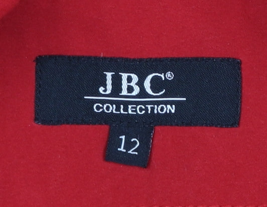 JBC Collection Women’s Red Hooded Parka Jacket Size 12 Long Sleeve