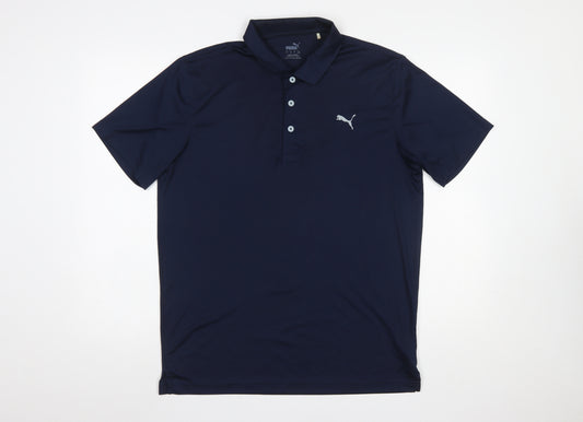 Puma Men’s Blue Polyester Performance Golf Polo Shirt Size L