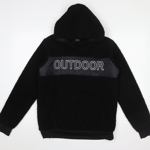 Crane Boys Black Hoodie 15-16 Years Pullover Fleece Outdoor Design
