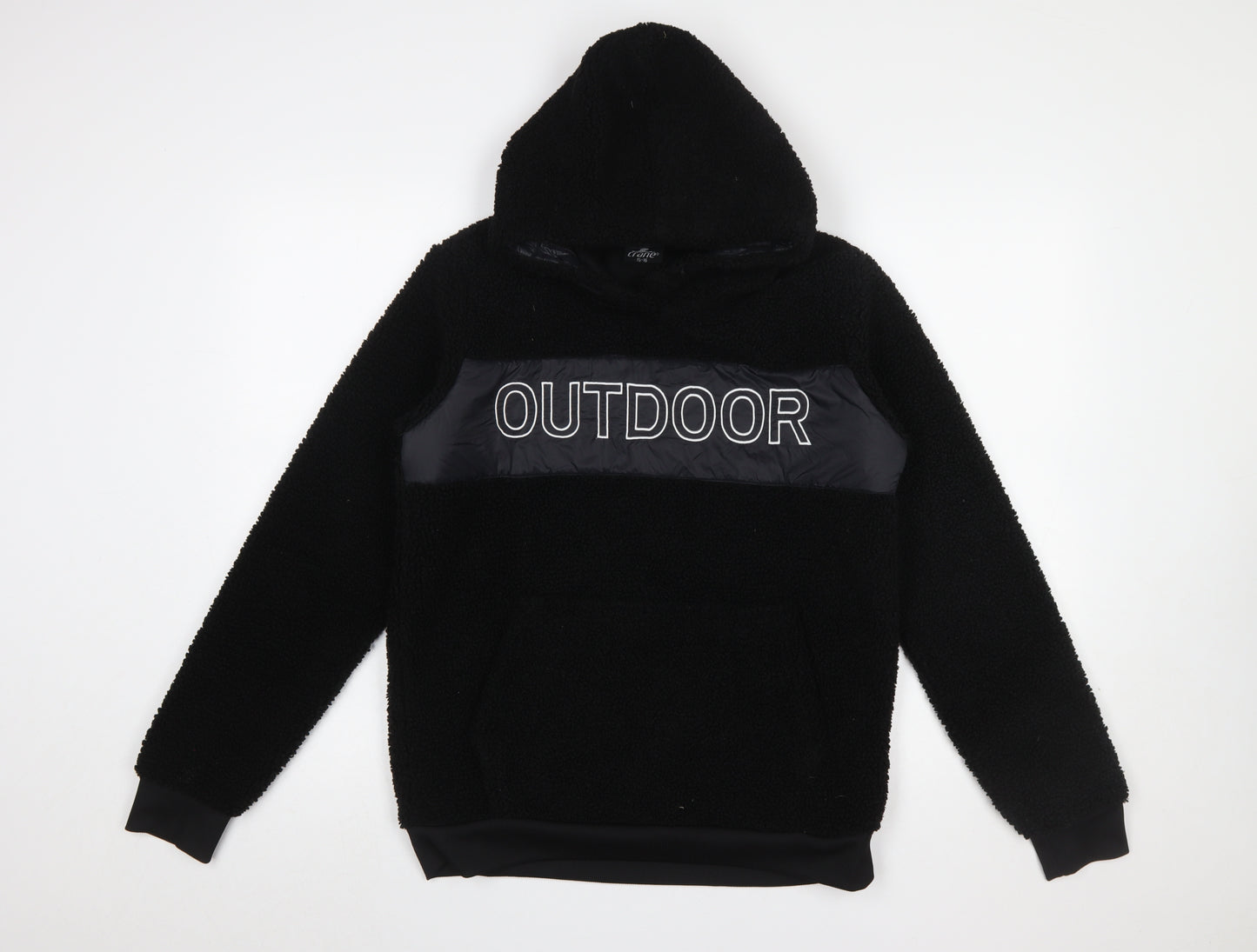 Crane Boys Black Hoodie 15-16 Years Pullover Fleece Outdoor Design