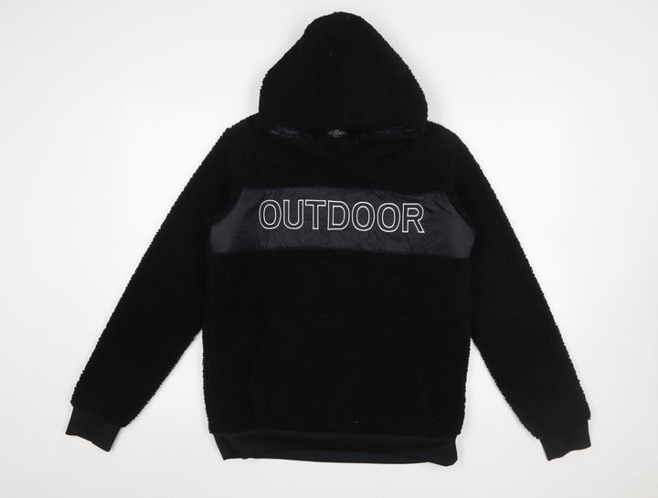 Crane Boys Black Hoodie 15-16 Years Pullover Fleece Outdoor Design