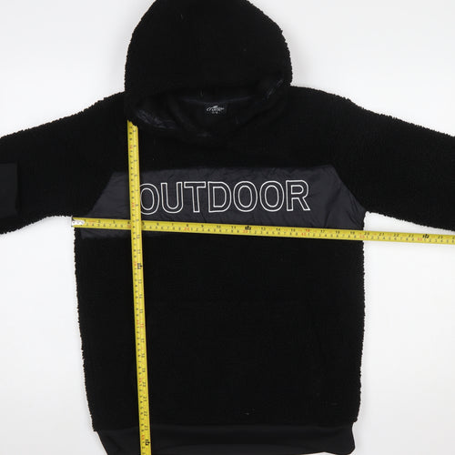 Crane Boys Black Hoodie 15-16 Years Pullover Fleece Outdoor Design