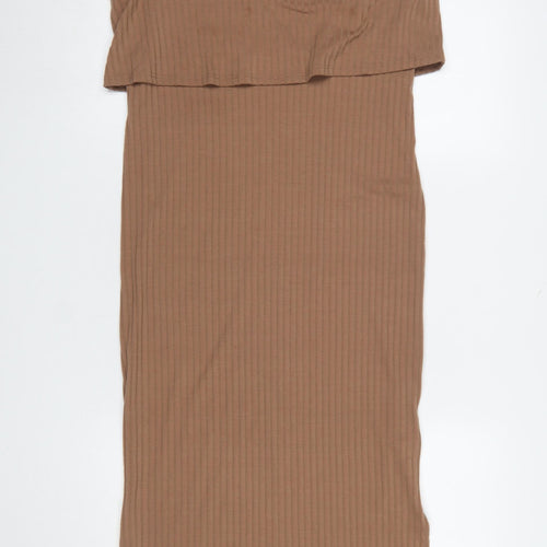 Next Maternity Women’s Brown Midi Bodycon Dress UK 8