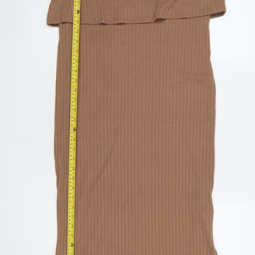 Next Maternity Women’s Brown Midi Bodycon Dress UK 8