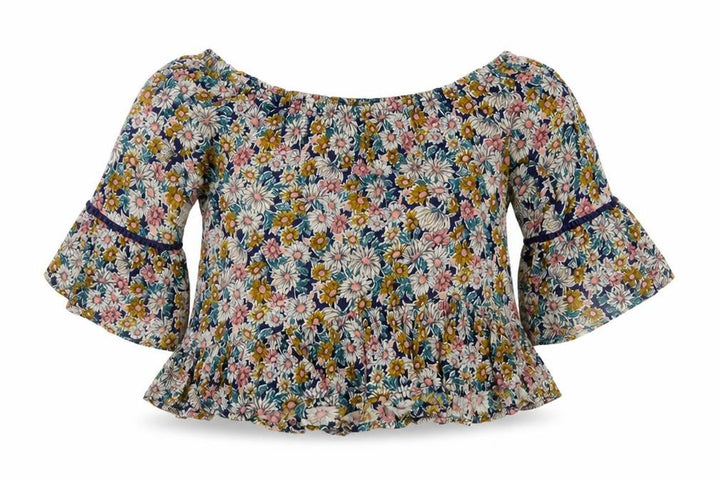Forever 21 Women's Multicoloured Floral Boho Ruffle Blouse Size S