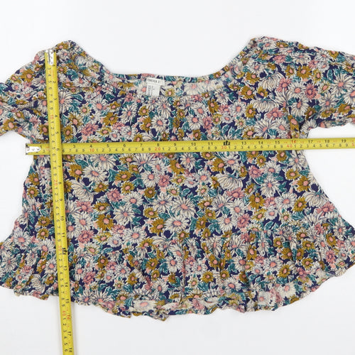 Forever 21 Women's Multicoloured Floral Boho Ruffle Blouse Size S