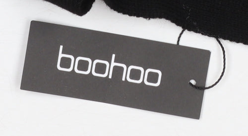 Boohoo Womens Black Christmas Reindeer Button Knit Cardigan Size S