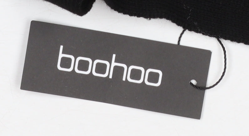 Boohoo Womens Black Christmas Reindeer Button Knit Cardigan Size S