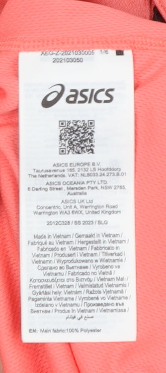 ASICS Womens Pink Long Sleeve 1/4 Zip Running Top Size M