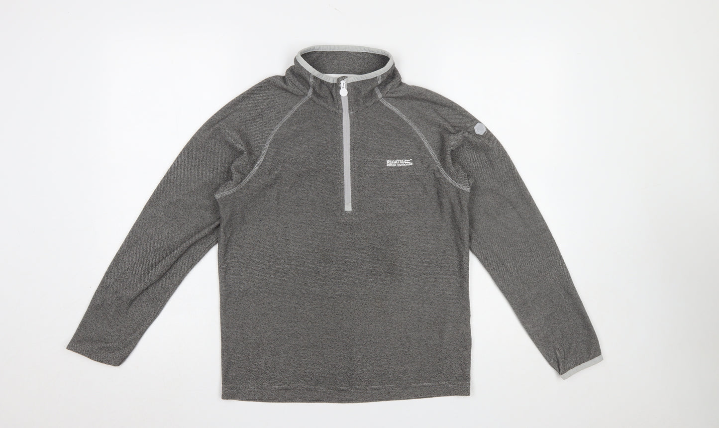 Regatta Boys Grey 14 Years 1/4 Zip Fleece Pullover Sweatshirt