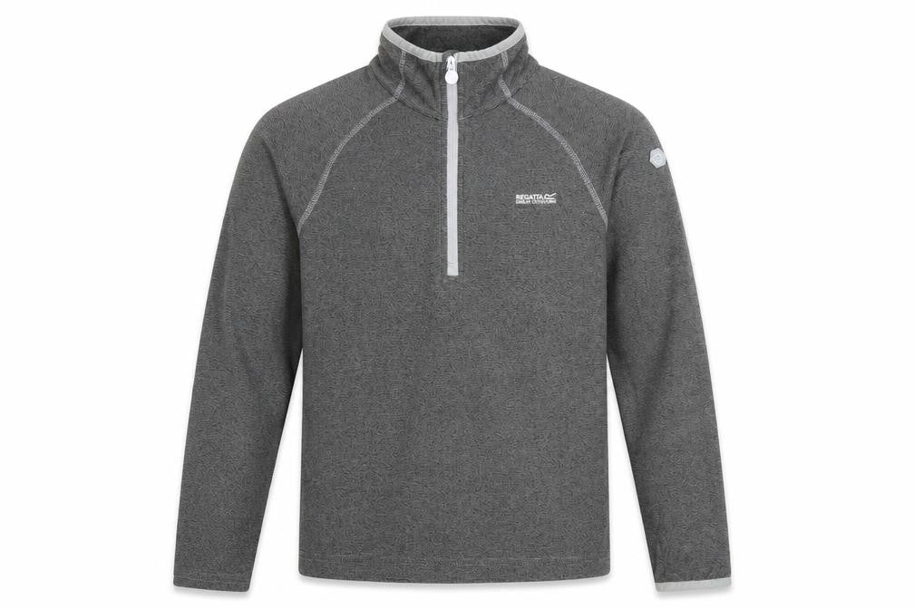 Front view of Regatta boys’ grey 14 years 1/4 zip fleece pullover sweatshirt