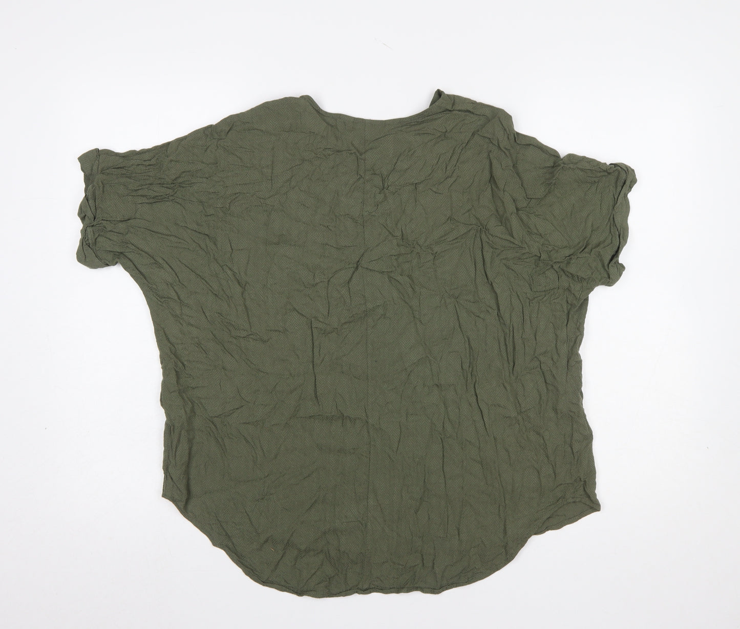 Apricot Women Green Size 14 Viscose Tunic Blouse Short Sleeve
