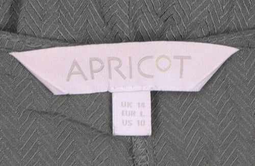 Apricot Women Green Size 14 Viscose Tunic Blouse Short Sleeve