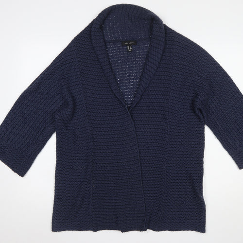New Look Women's Blue Chunky Knit Open Cardigan Size M