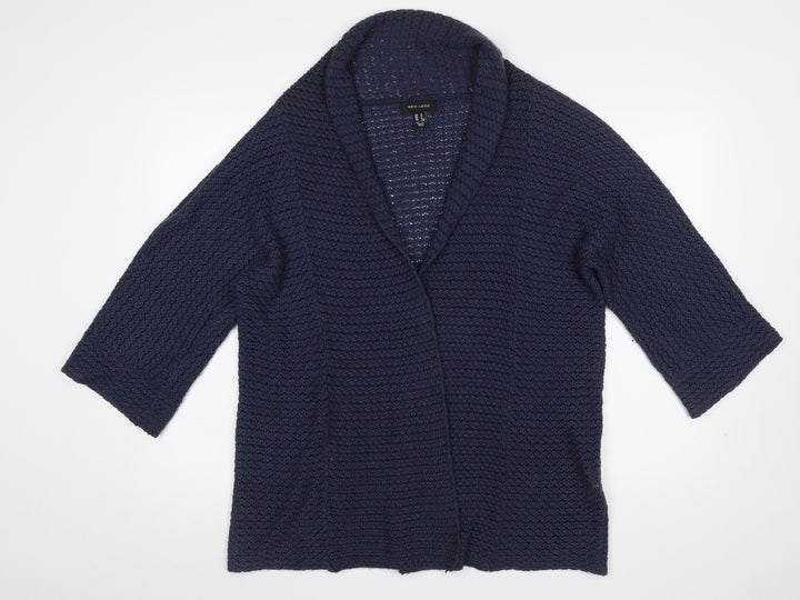 New Look Women's Blue Chunky Knit Open Cardigan Size M