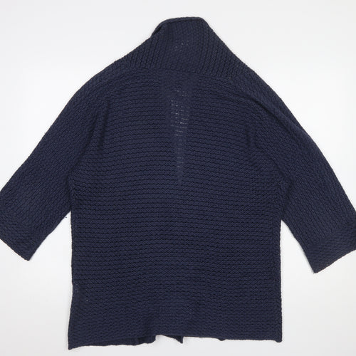 New Look Women's Blue Chunky Knit Open Cardigan Size M