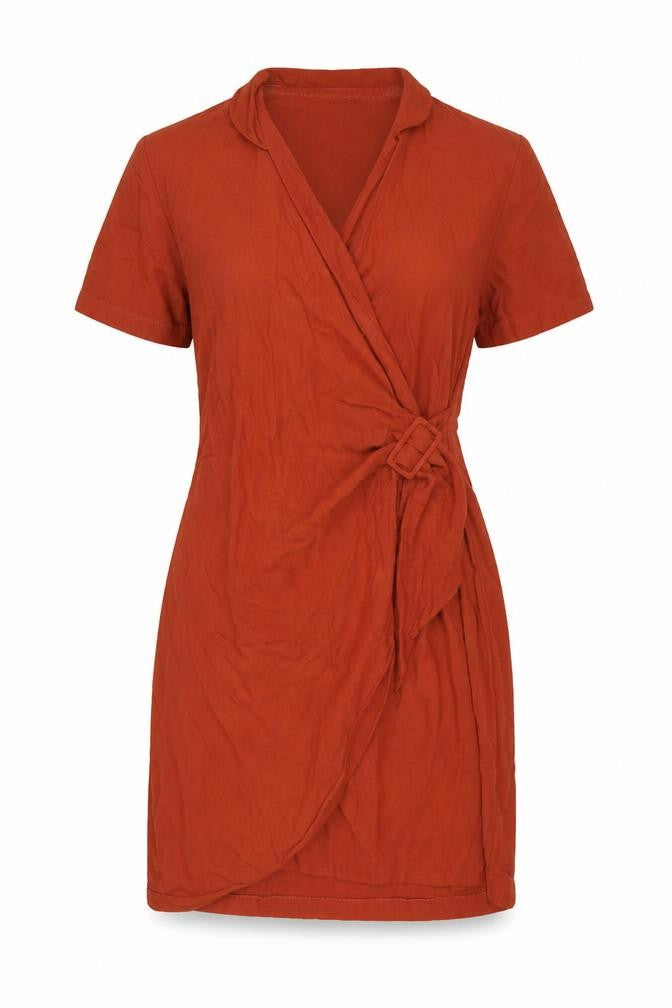 Lieverje Latest Look Women's Brown Size 12 Wrap Belted Dress