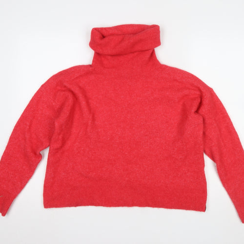 Superdry Women Red Alpaca Blend Roll Neck Jumper Size 12
