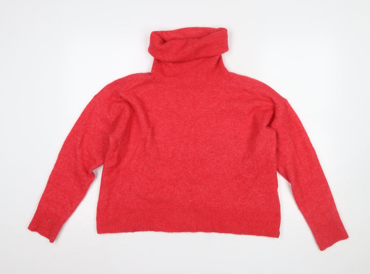 Superdry Women Red Alpaca Blend Roll Neck Jumper Size 12