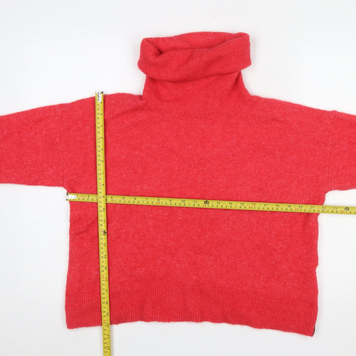 Superdry Women Red Alpaca Blend Roll Neck Jumper Size 12