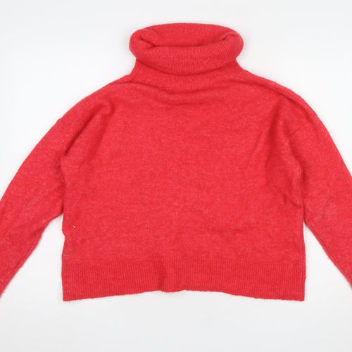 Superdry Women Red Alpaca Blend Roll Neck Jumper Size 12