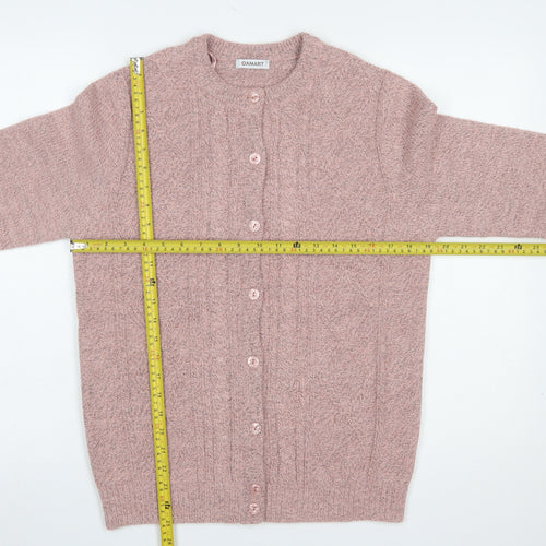 Damart Women Pink Cable-Knit Long Sleeve Cardigan Size 10/12
