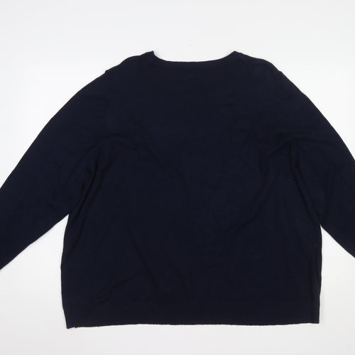 Bonmarché Women’s Navy Blue Embroidered Bee Jumper Size 24/26 Viscose Blend