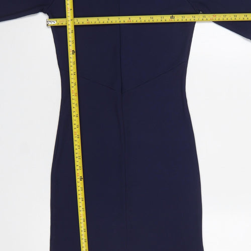 H&M Women’s Blue Bodycon Knee Length Dress Size 8