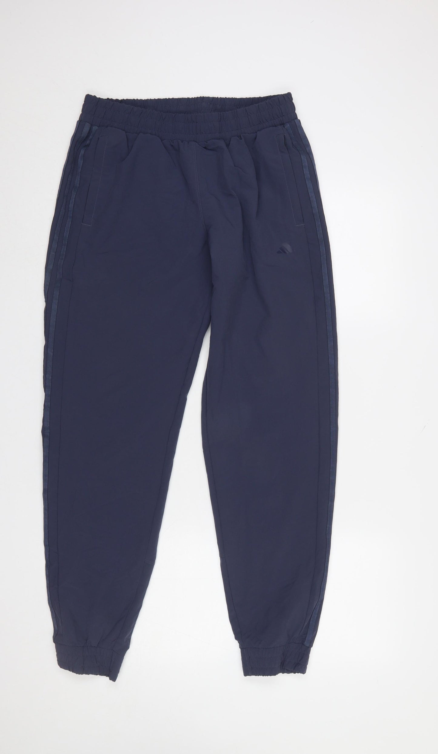 Adidas Womens Navy Blue Jogger Activewear Trousers Size 12 Polyester Blend