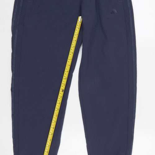 Adidas Womens Navy Blue Jogger Activewear Trousers Size 12 Polyester Blend