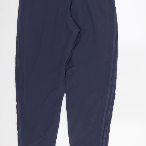 Adidas Womens Navy Blue Jogger Activewear Trousers Size 12 Polyester Blend