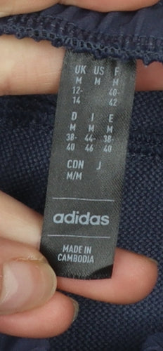 Adidas Womens Navy Blue Jogger Activewear Trousers Size 12 Polyester Blend