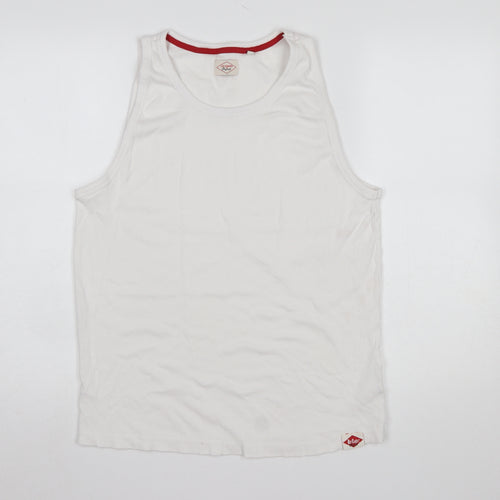 Lee Cooper Womens White Cotton Tank Top L Basic Summer Vest