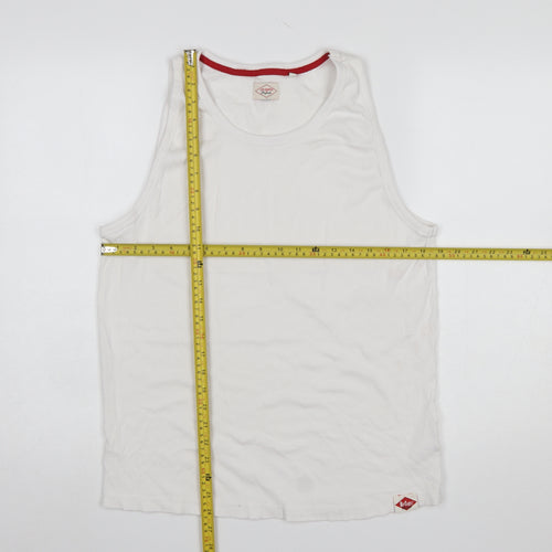 Lee Cooper Womens White Cotton Tank Top L Basic Summer Vest