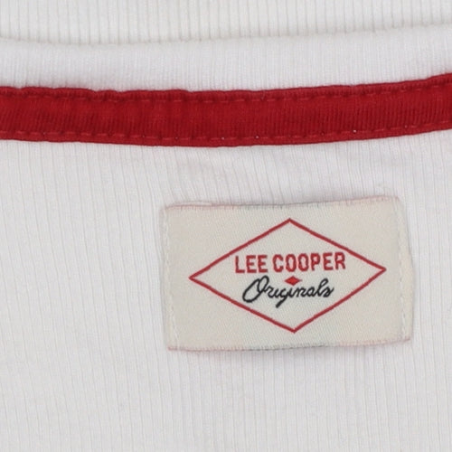 Lee Cooper Womens White Cotton Tank Top L Basic Summer Vest