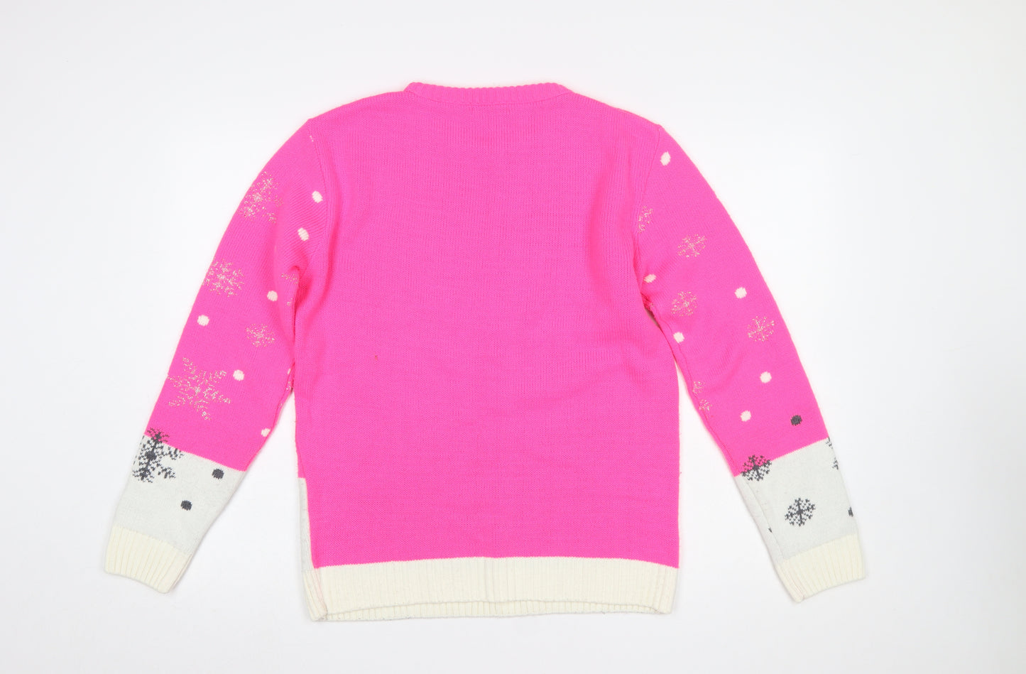 XITED Womens Pink Christmas Pullover Jumper Size 10 Crew Neck