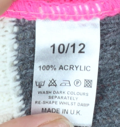 XITED Womens Pink Christmas Pullover Jumper Size 10 Crew Neck