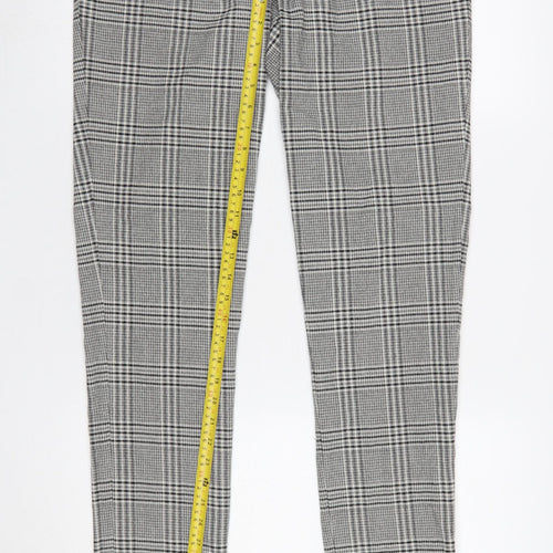 Gianni Feraud Men's Grey Check Slim Trousers Size 34W 32L