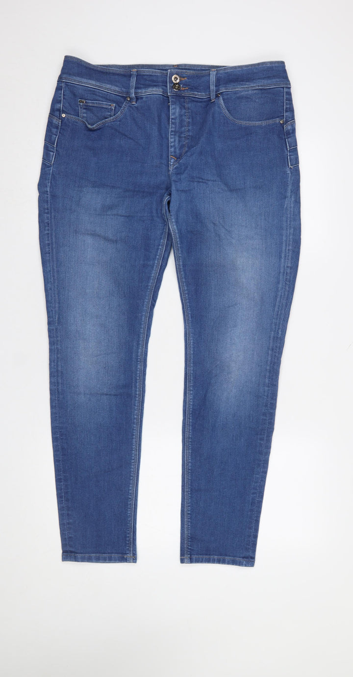 Salsa Women’s Blue Skinny Jeans Size 14 Mid Rise Stretch Denim