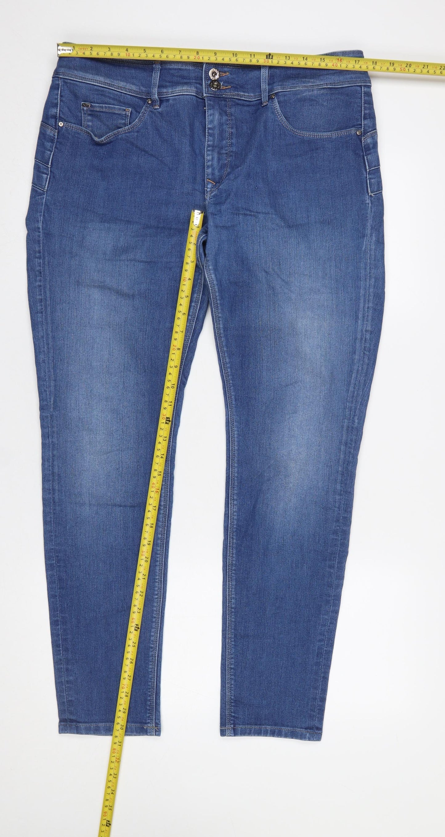 Salsa Women’s Blue Skinny Jeans Size 14 Mid Rise Stretch Denim