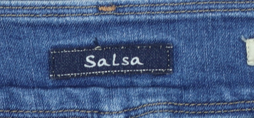 Salsa Women’s Blue Skinny Jeans Size 14 Mid Rise Stretch Denim