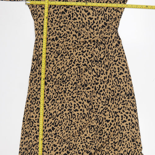 Primark Women's Brown Leopard Print Shift Dress Size 16