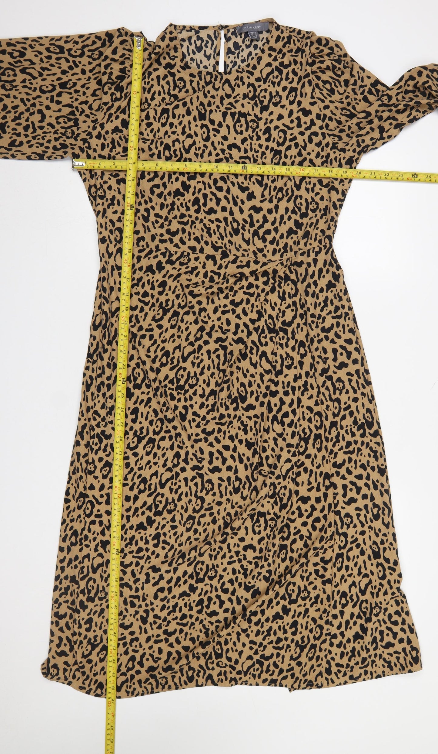 Primark Women's Brown Leopard Print Shift Dress Size 16