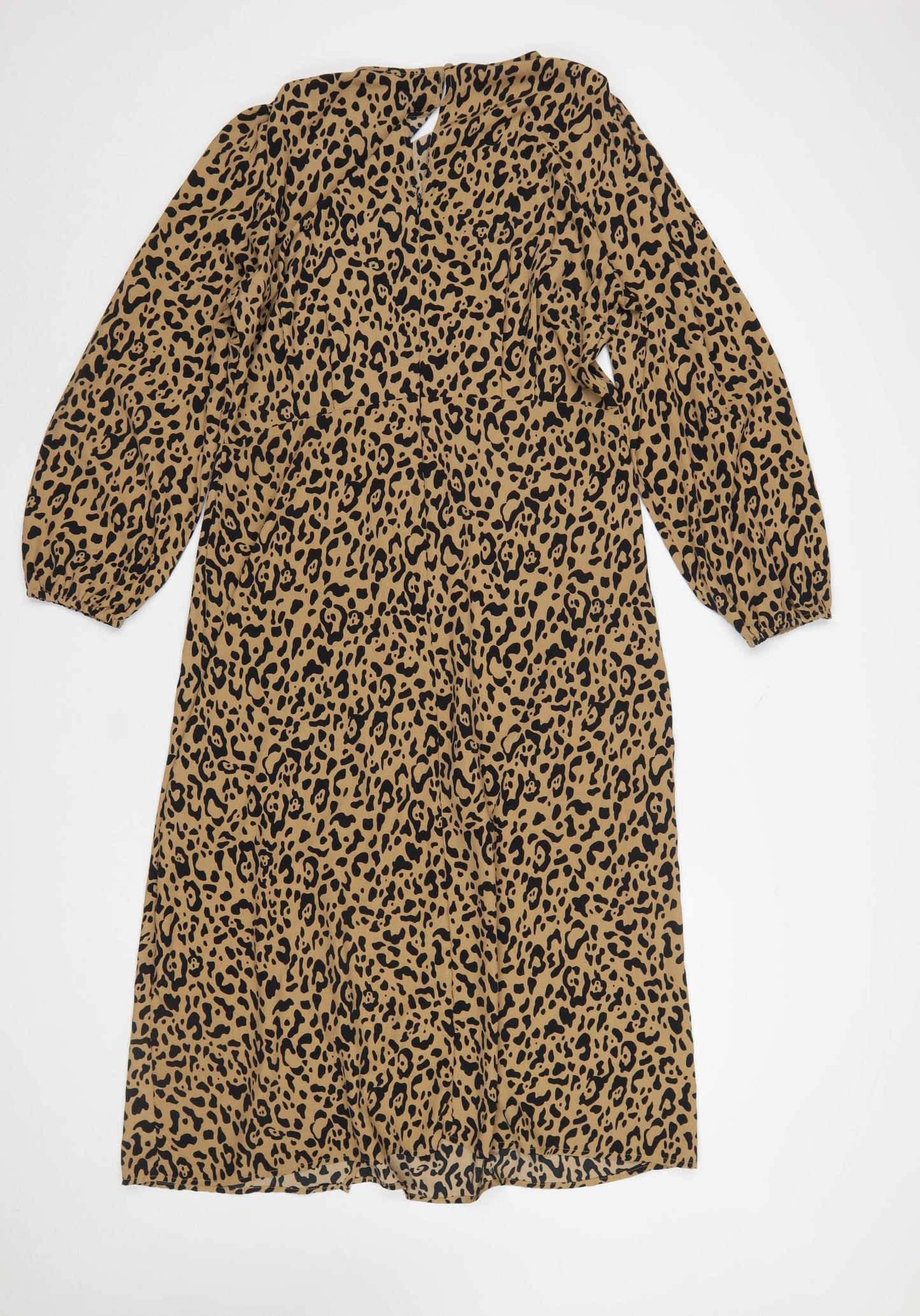 Primark Women's Brown Leopard Print Shift Dress Size 16